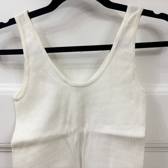 NWOT ZARA Ribbed White Seamless Sleeveless Low Back Bodysuit Sz Small - Picture 6 of 8